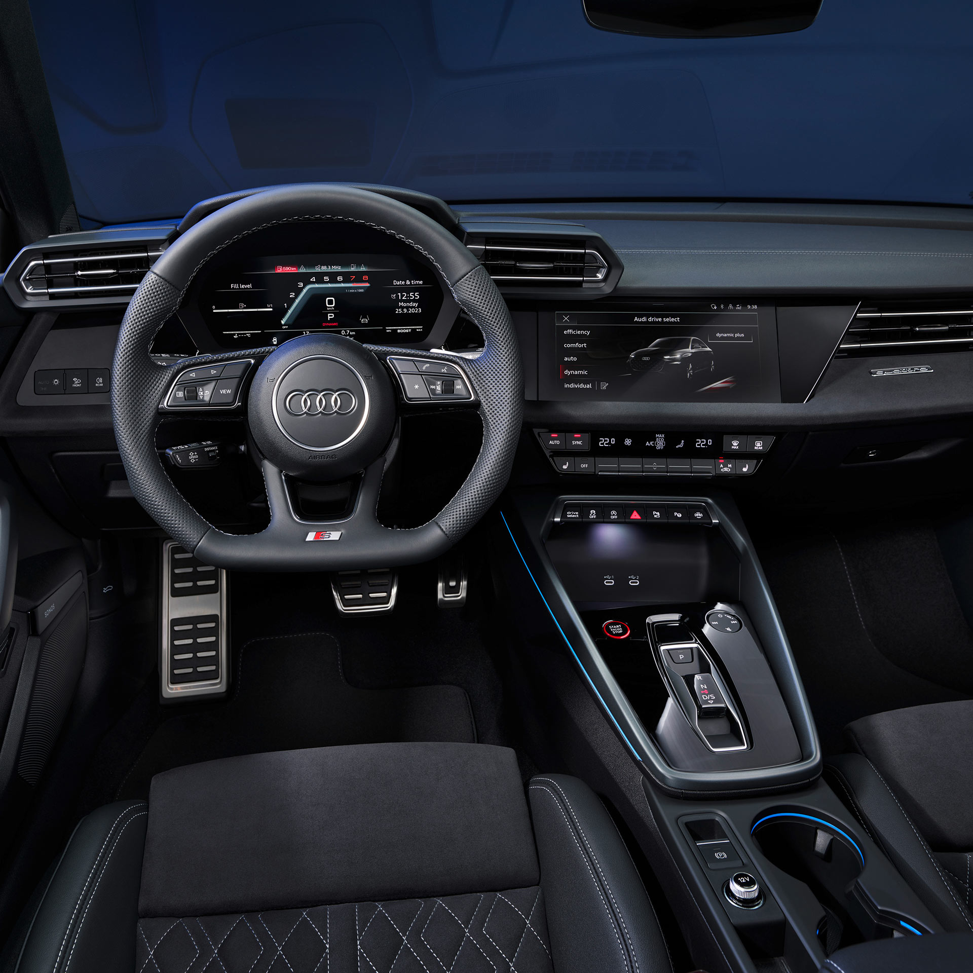 Pohľad na systém MMI v Audi S3 Limuzína