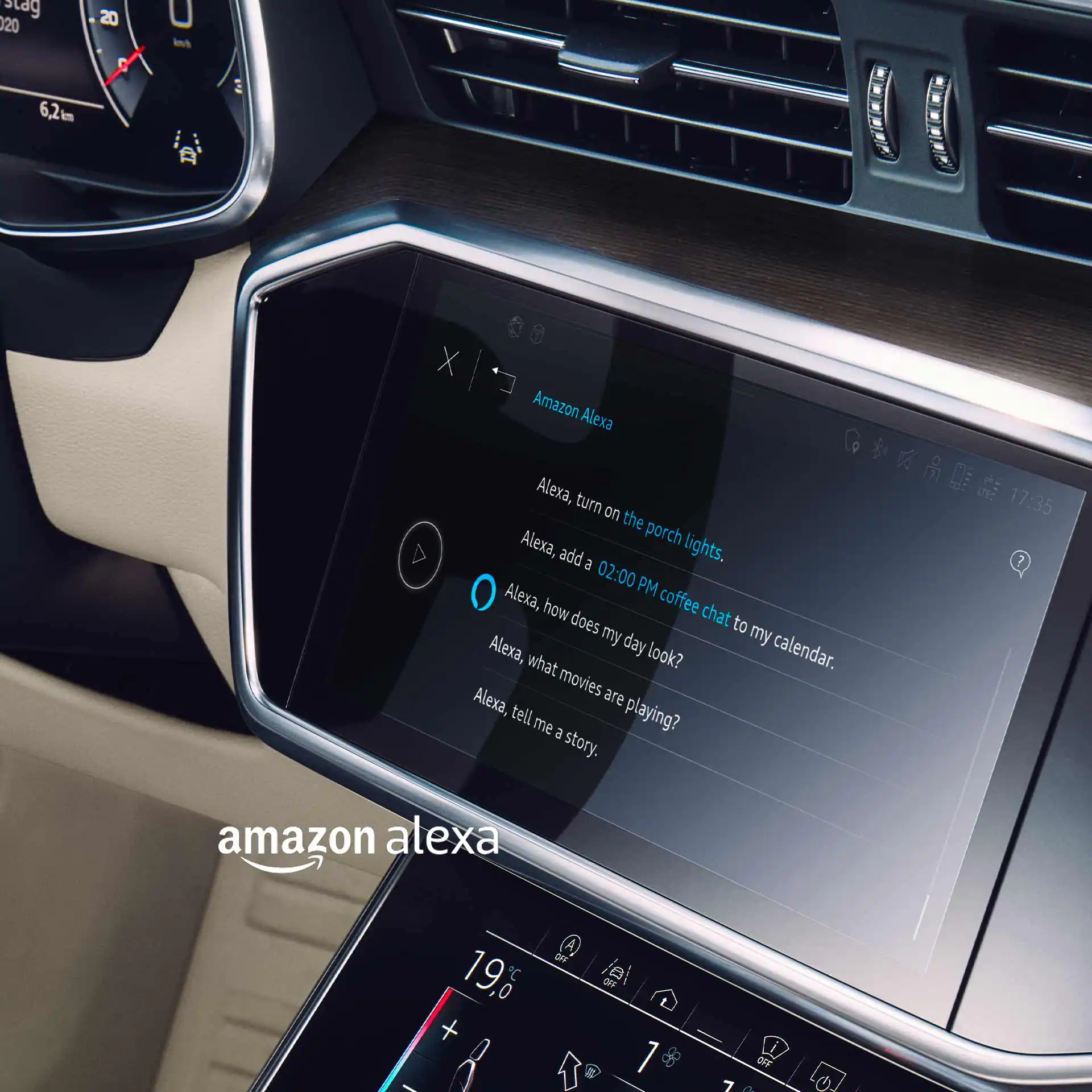 Amazon Alexa la bordul unui Audi A6 Avant