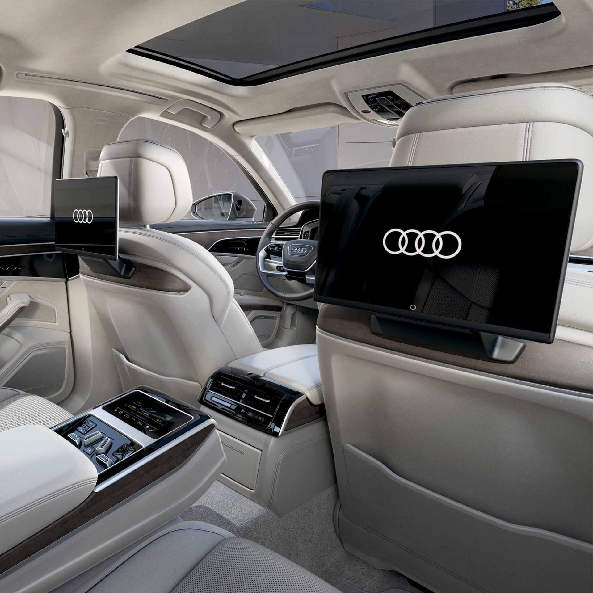 Bildschirmen im Fond Audi A8