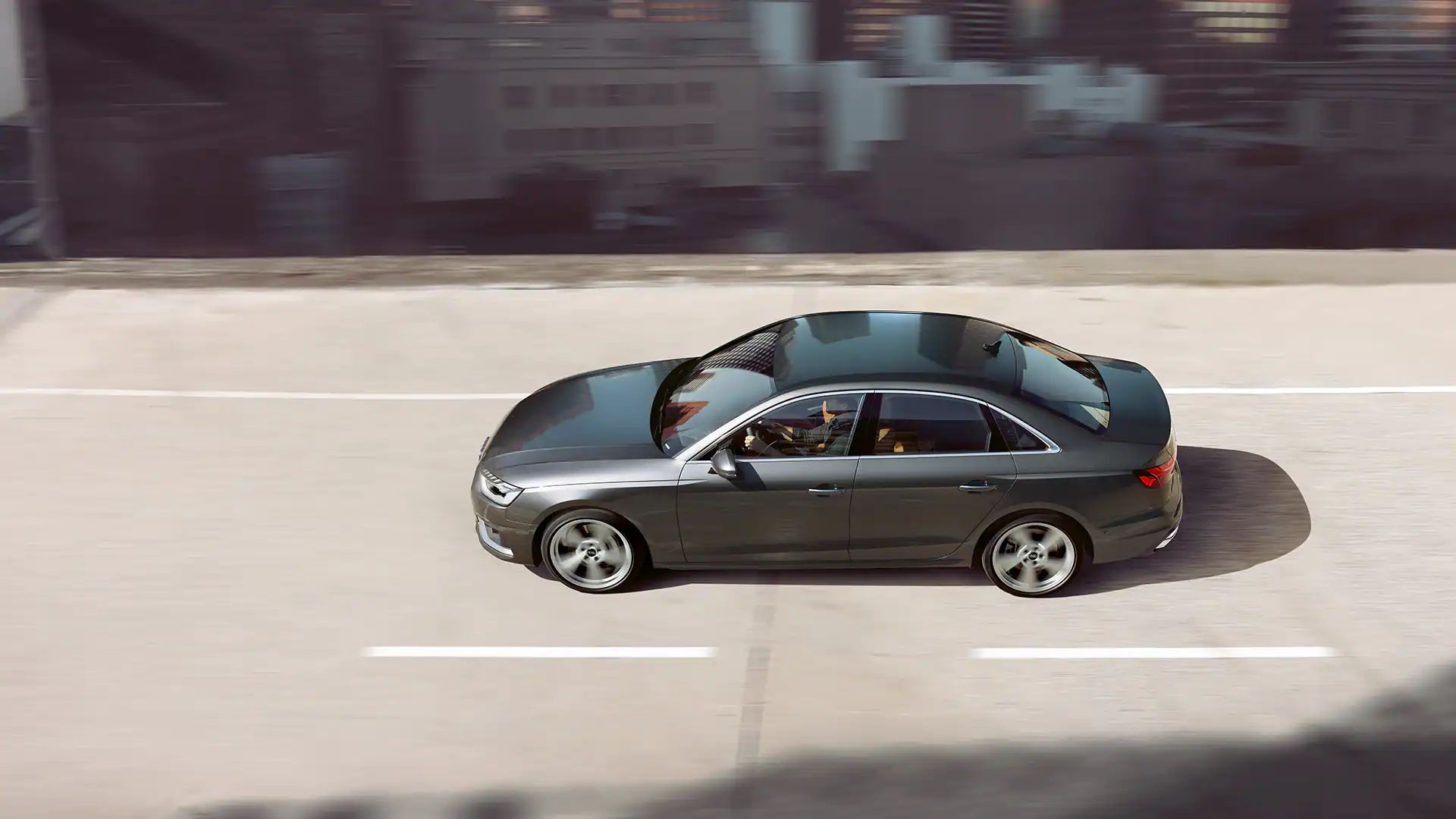 Dynamische Seitenansicht Audi A4 Limousine