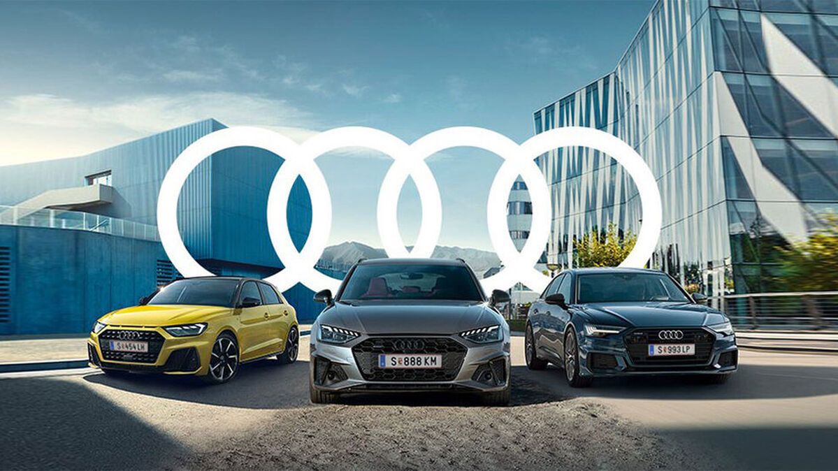 Vier Audi Modelle stehen nebeneinander