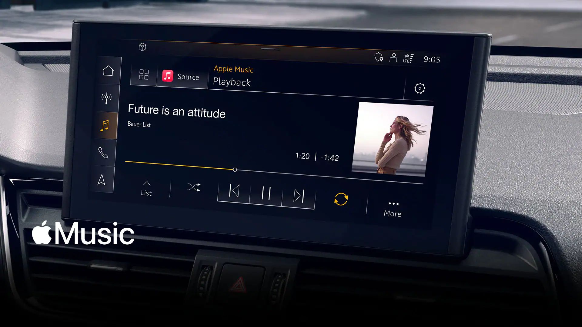 MMI-Screen mit Apple Music