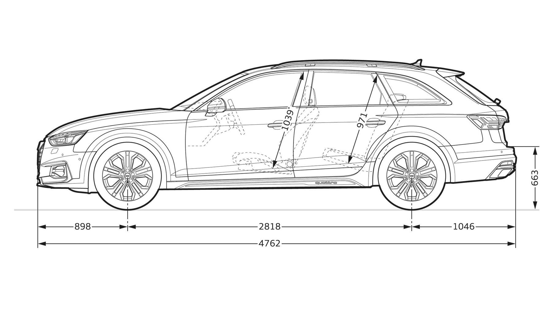 Audi A4 allroad quattro Abmessungen Seitenansicht